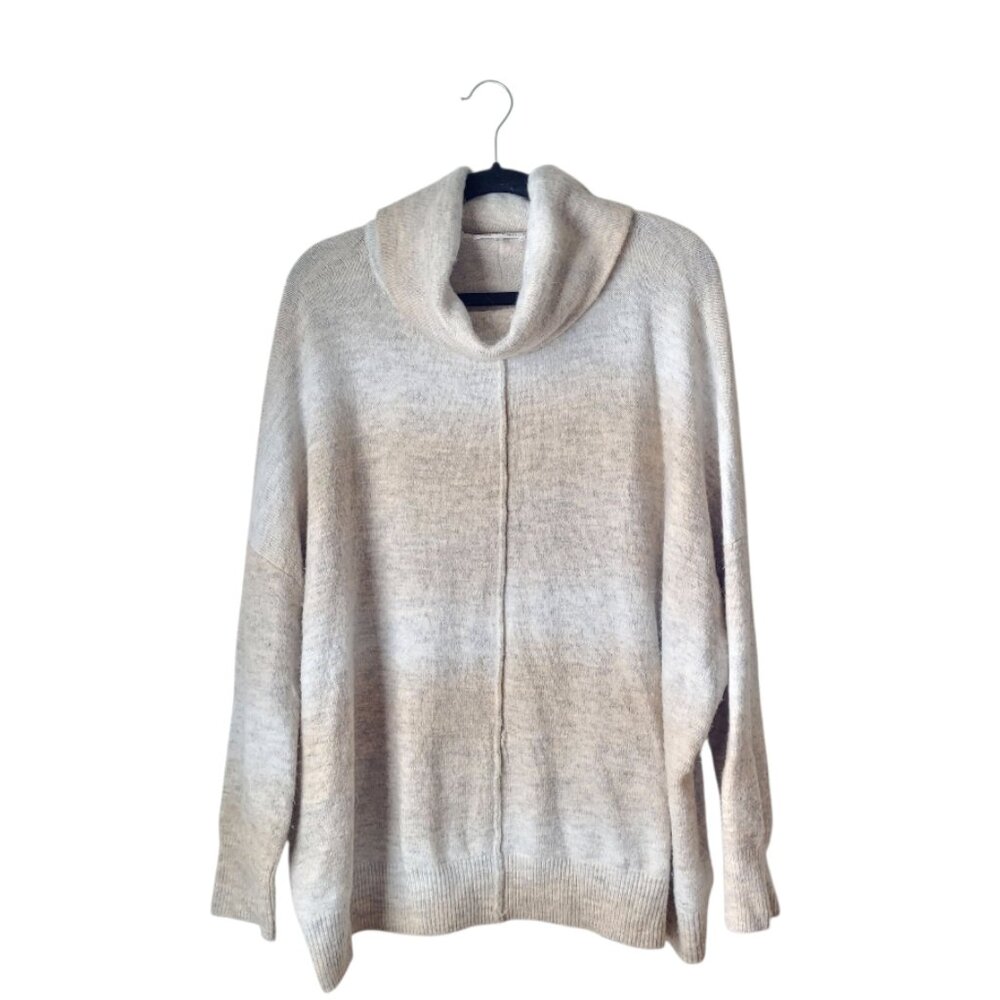 Calvin Klein Ombre Stripe Cowl Neck Long Sleeve Sweater